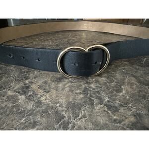 Lauren Conrad Belt, 1x 47", Black, Synthetic Leather, Double Ring Buckle